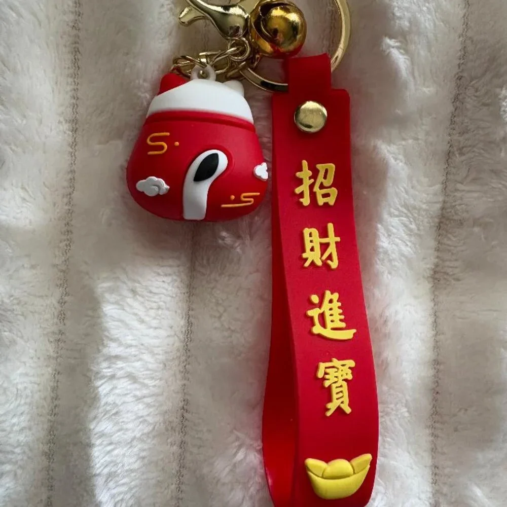 Maneki Neko Cute Lucky Cat Women's Teen's Girl's Bag Pendant Keychain